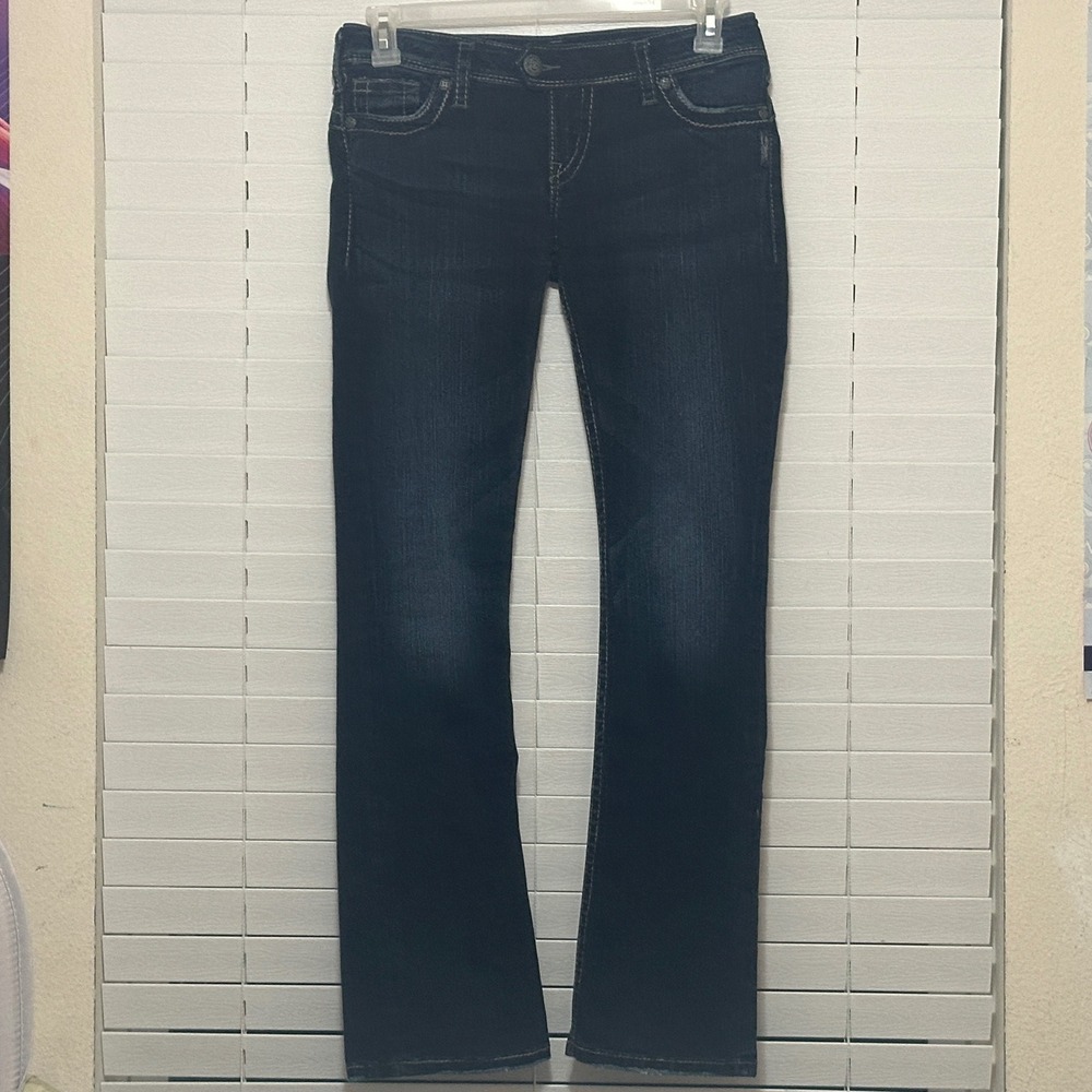 Silver Jeans Co Tuesday Slim Bootcut Dark Wash Denim Jeans Size 16 1/2